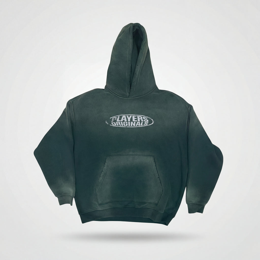 Hoodie Players Originals Ácid wash dark green