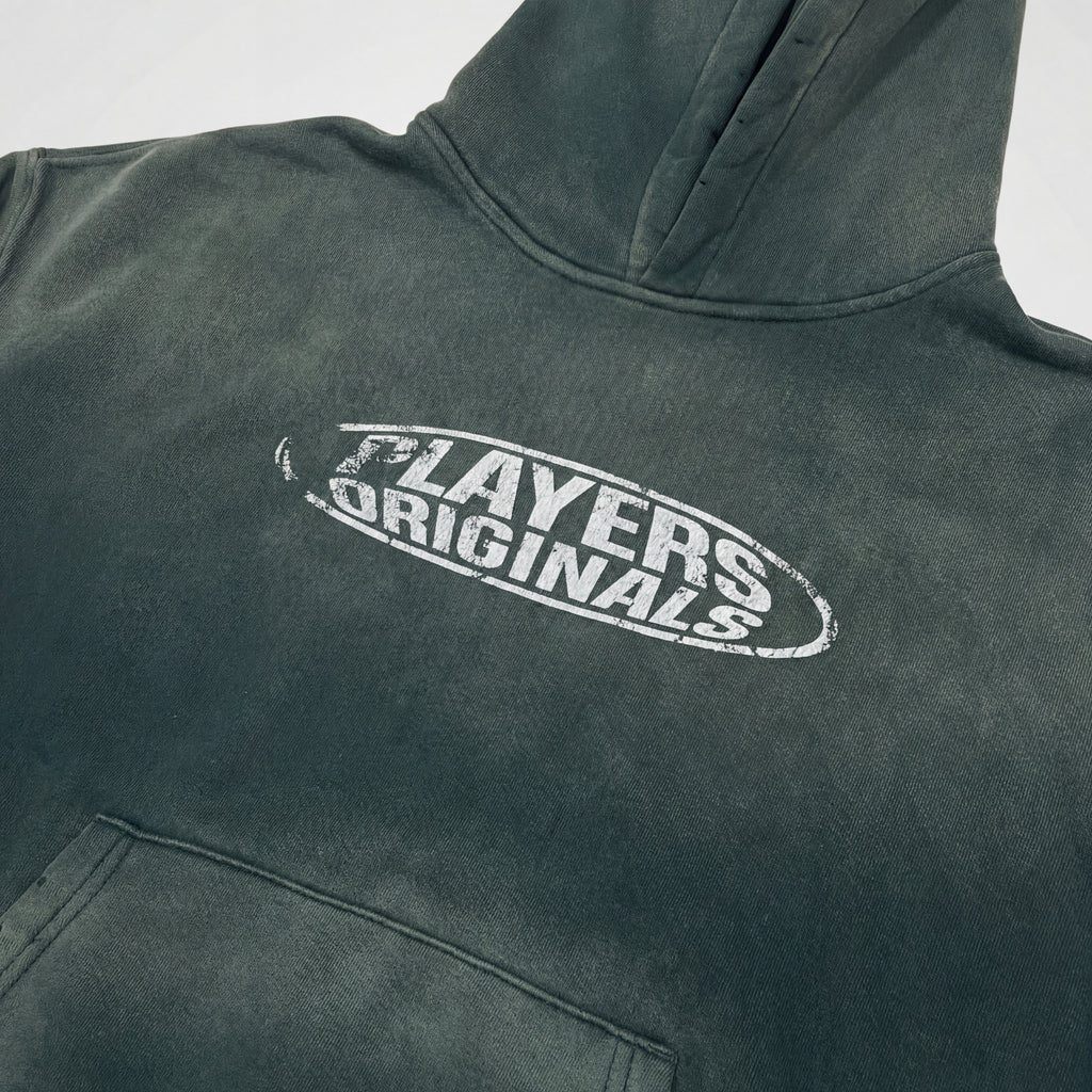 Hoodie Players Originals Ácid wash dark green